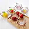 Pink Glass Bowls Set of 3/6, Small Dip Bowls Sauce Plates - Japanese Sakura Flower Cherry Blossom Shaped Bowl for Dessert