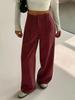 Fashion Women Loose Wide Leg Suit Pants High Waist Trousers Spring Autumn Casual Pants Ladies Elegant Solid Color Ladies Simple Long Trousers