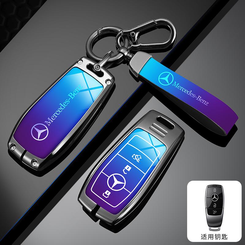 RPO5   Leather Car Key Case Fob for Mercedes Benz A B C S Class AMG GLA CLA GLC W176 W221 W204 W205 Suede Car Key Cover Bag