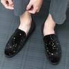 Trend Neue Herren Schwarze Spitz Wildleder Lackleder Freizeitschuhe Männliche Slipper Hochzeitskleid Homecoming Schuhe Zapatos Hombre
