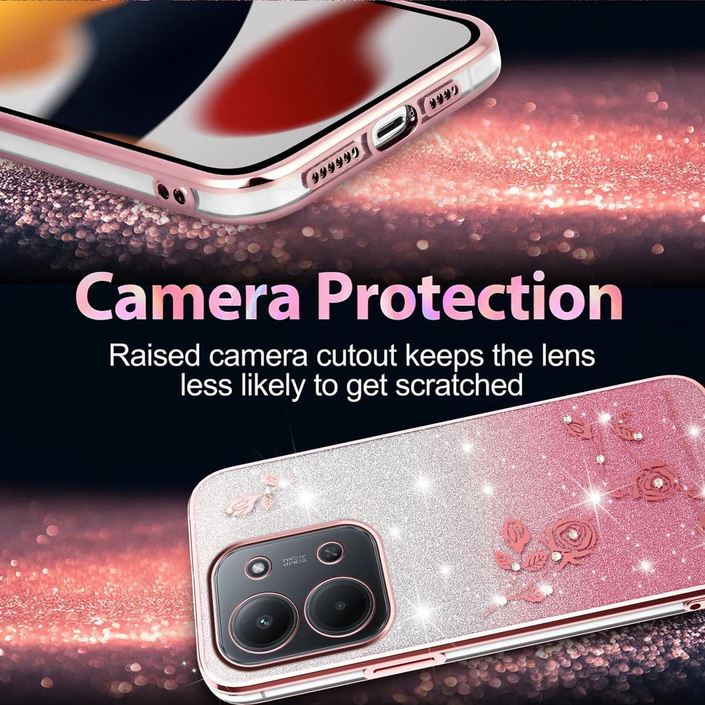 Für Xiaomi Redmi 15C 4G (Global) (171 mm) Hülle Blume TPU Flexibel Farbverlauf Handyhülle