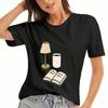 Reading Books Lady's Cotton T Shirt, Premium Cotton Print, Durable And Casual Fashion, I Will Read Books Everywhere, With A Boat, Goat And Fox Graphic