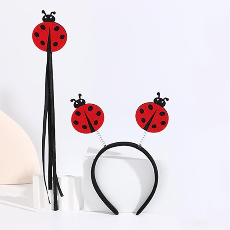 Lady Bugs Costume Accessories,Lady Bugs Costume Lady Bugs Glasses Lady Bugs Headband Fairys Wand for Halloween Dress up Cosplay