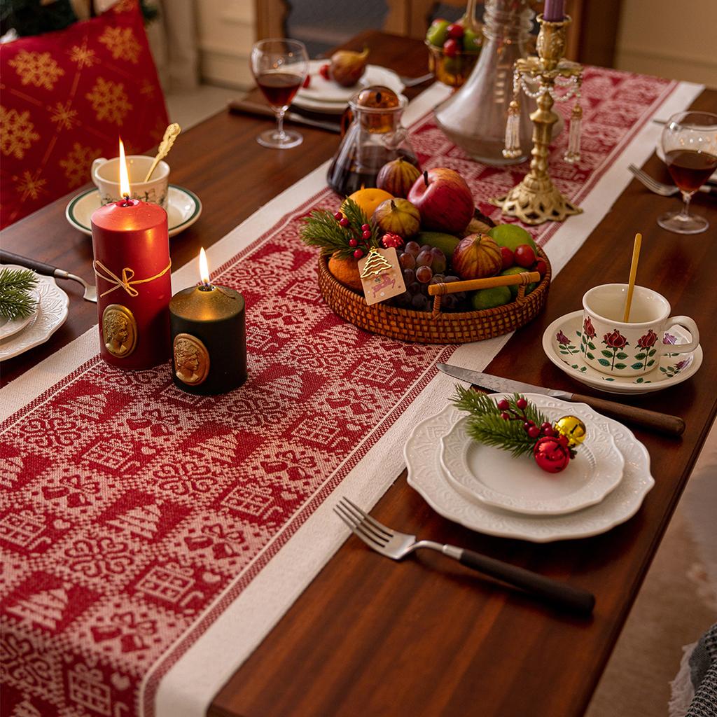 Christmas Fall Table Runner Soft Cotton Table Runner With Tassels Woven Macrame Home Living Room Table Decoration