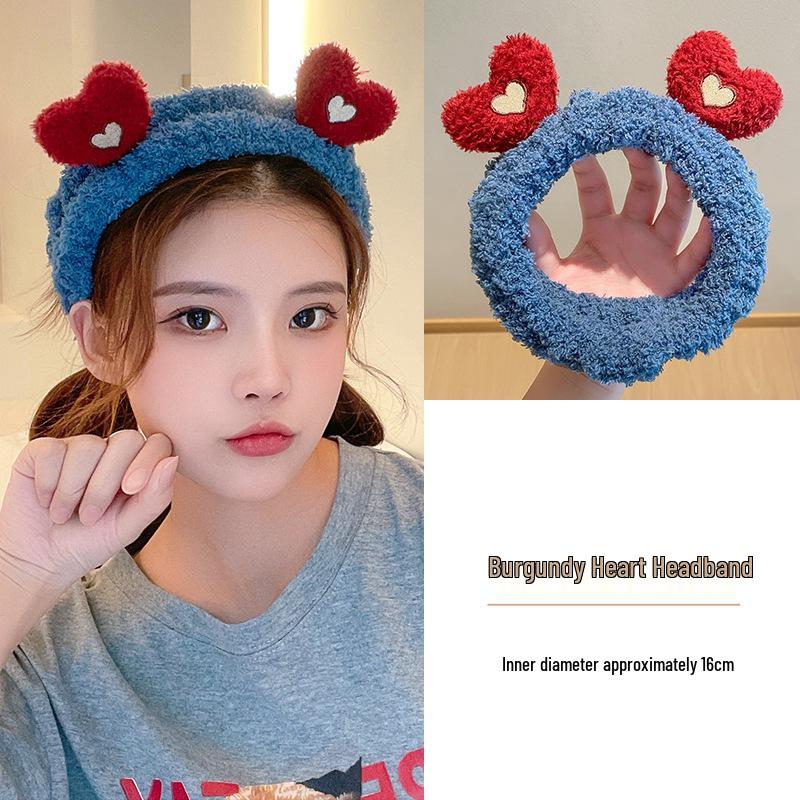 2024 Cute Cartoon Plush Headband for Women - Makeup, Hair Clip & Tie