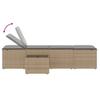 2 Piece Sun Lounger Set with Table Beige Poly Rattan