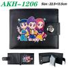 K-Pop Demon Hunters Wallet Black Soft Leather Snap Closure with Zipper Coin Pocket 1pcs