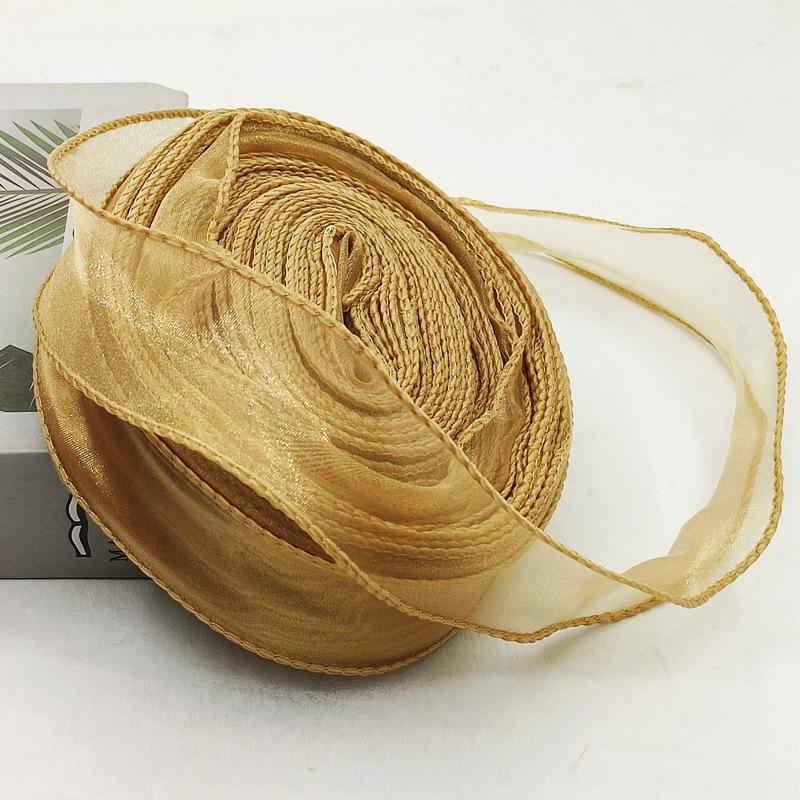 Large Fish Tail Yarn Ribbon with Flower Design - Handmade Binding Tape for Floral and Baking Packaging