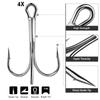 10 gab./kastē Milzīgi Trīskāršie Āķi 4X Stipri 6/0#-10/0# Zivju āķis Ass Ar atskabarpām Oglekļa tērauda Enkura piederumi Apaļš Loksnes leņķis Lielām zivīm