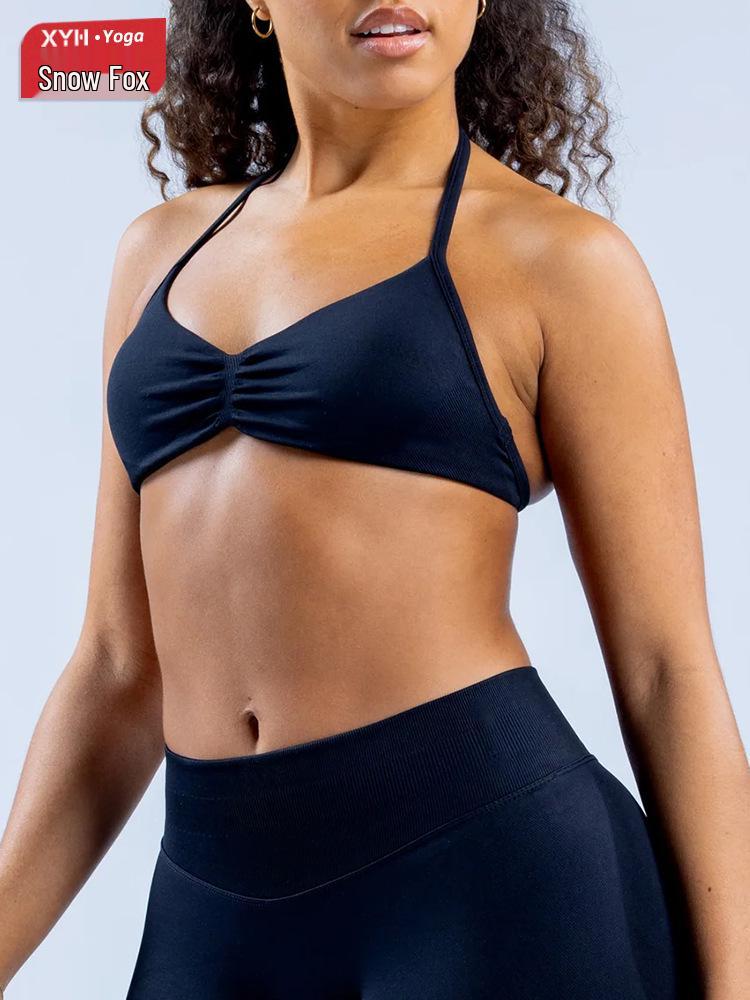 Reggiseno Sportivo Senza Ferretto in Nylon Opaco Altamente Elastico ad Asciugatura Rapida per Corsa, Fitness e Yoga