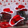 1-10pcs European and American Men's and Women's Cowboy Hat Red Western Cowboy Hats Christmas Feather Santa Claus Illuminated Hat