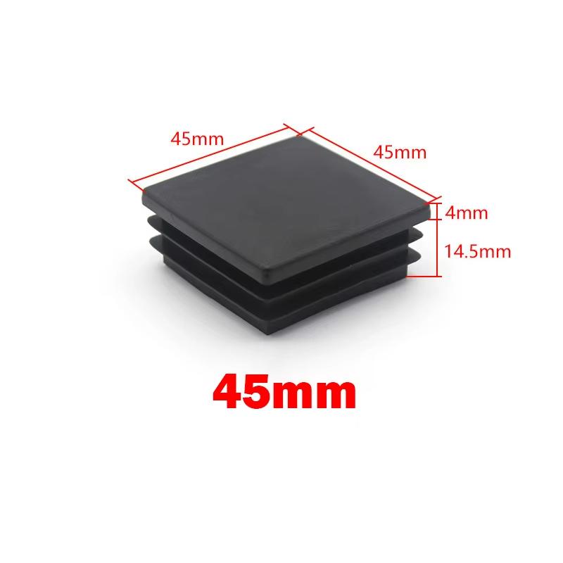 Square Plastic Black Blanking End Caps 13x13mm-120x120mm Inner Plug Cap Furniture Leg Tube Pipe Inserts Plugs Decorative Dust