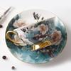 Coffee cups and sauce sets English porcelain tea service Ceramic cup Travel with spoon Retro cup