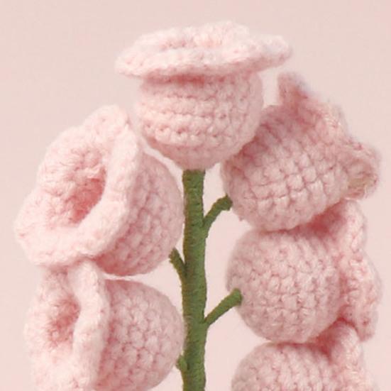 Lily of The Valley Lamp Crochet Artificial Flower with 7 Night Lights Little Potted Flower Table Lamp for Valentine Mother's Day Gift Home Desk