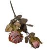 Home Decor Aesthetics 30.5*15cm Artificial Cloth Flowers Double Head Roses Dried Rose Look Embossed Floral Design
