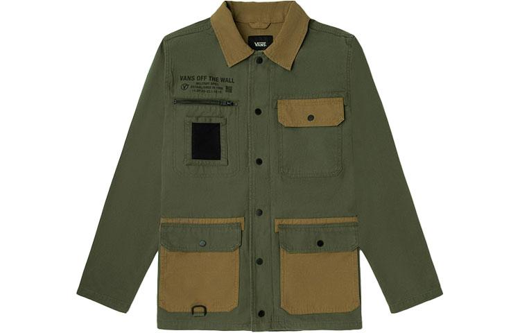 Vans Jackets Men s Army Green Lapel Moderate Workwear VN0A4RQ4Z5E S