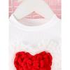 Children's Sweet Suit Spring and Autumn Girls Bubble Sleeve Love Top + Bow Skirt 2pcs Kids 6M-3Y Clothing