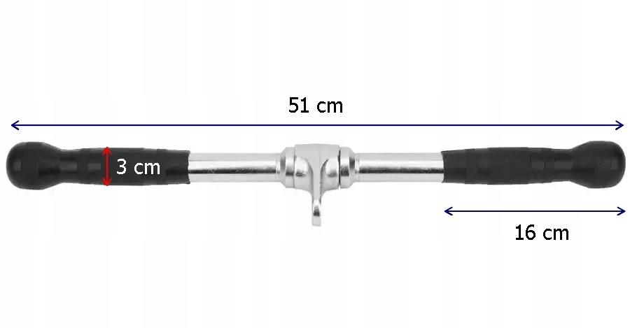 Stalowy uchwyt obrotowy prosty 51 cm do wyciągu