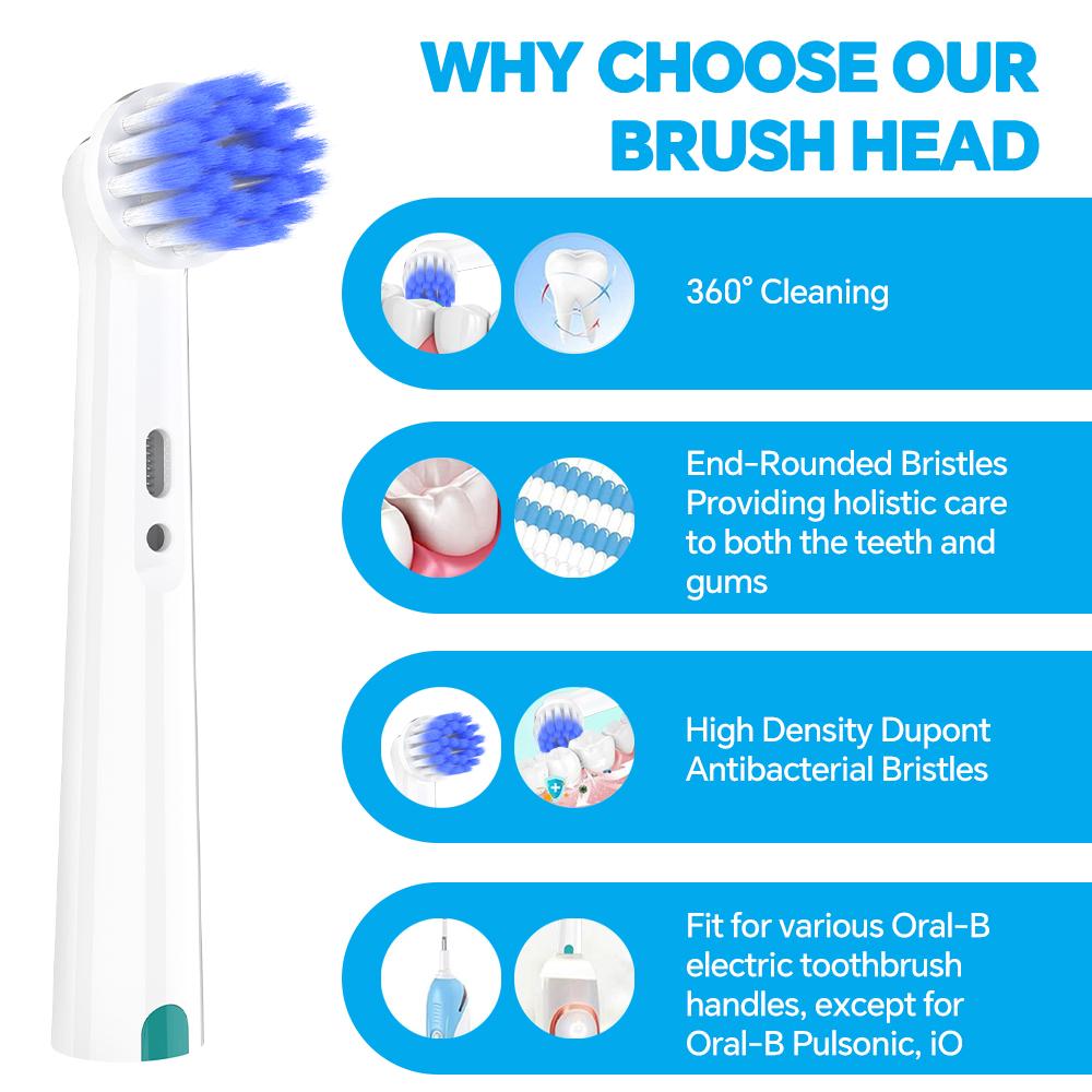 Compatible with Oral B Electric Toothbrush Replacement Toothbrush Brush Heads, Soft Toothbrush Head for OralB Sensitive Gum Care