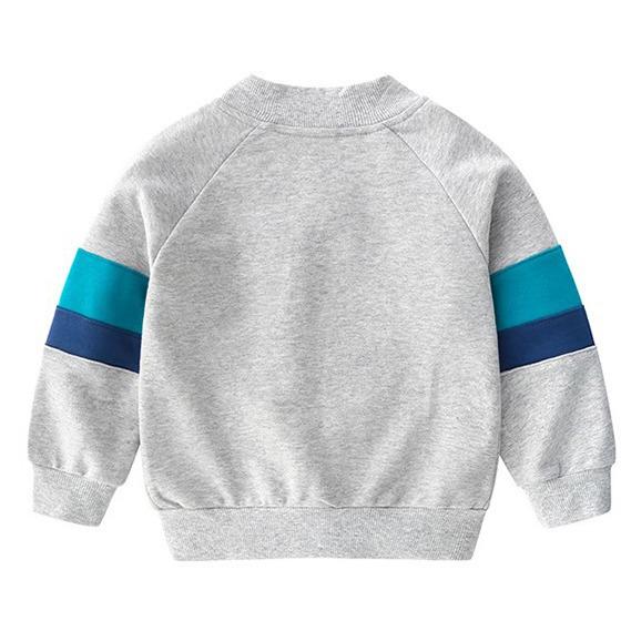 Children's Cartoon Color Block Zipper Cardigan – Spring and Autumn Long Sleeve Toddler Jacket