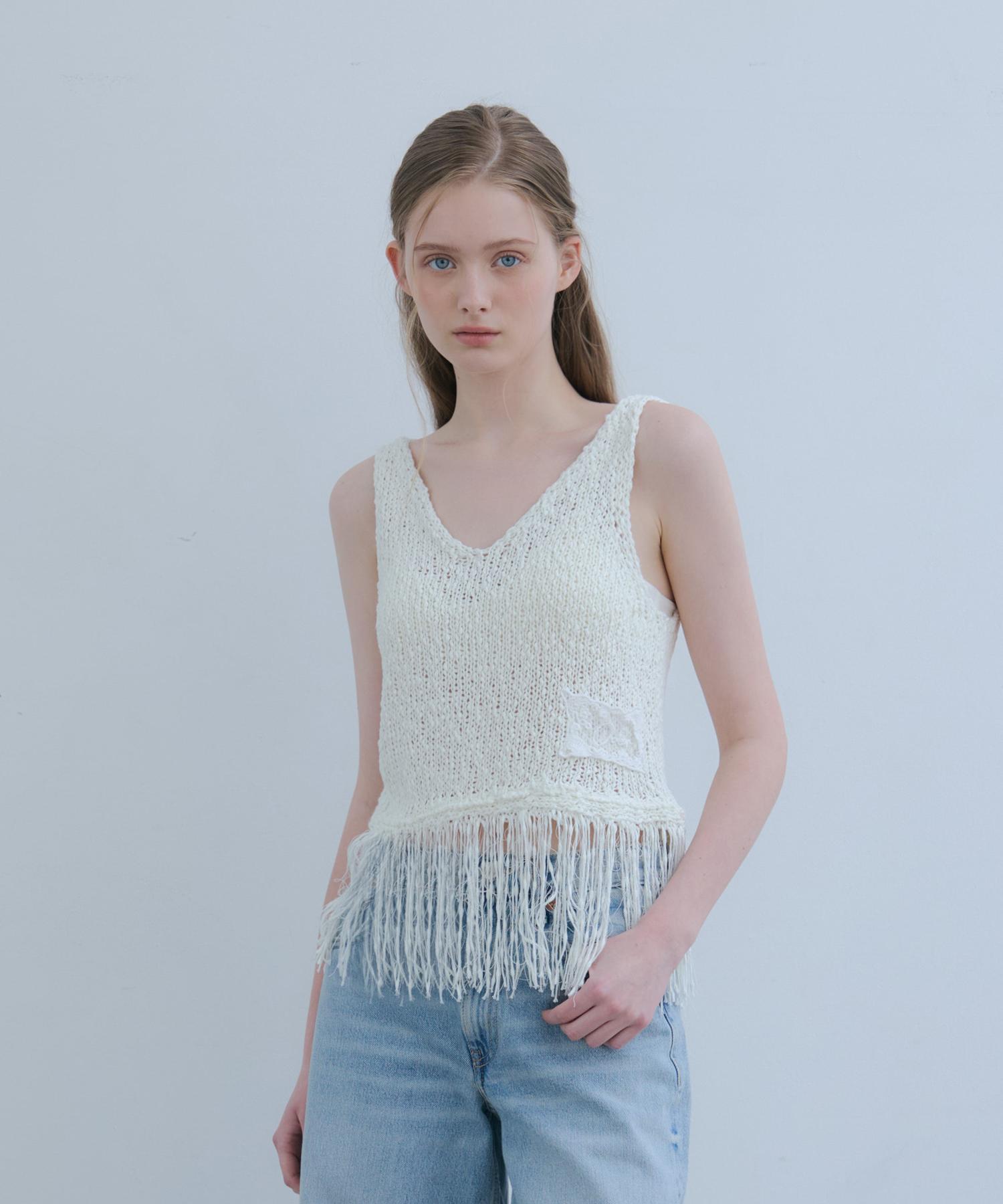 Odier Tassel Lace Sleeveless - Ivory Ivory/One