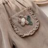 Girls' Autumn Casual Pants Three-dimensional Flower Korean Lace Leg Tied Pants Baby Spring and Autumn Versatile Pants