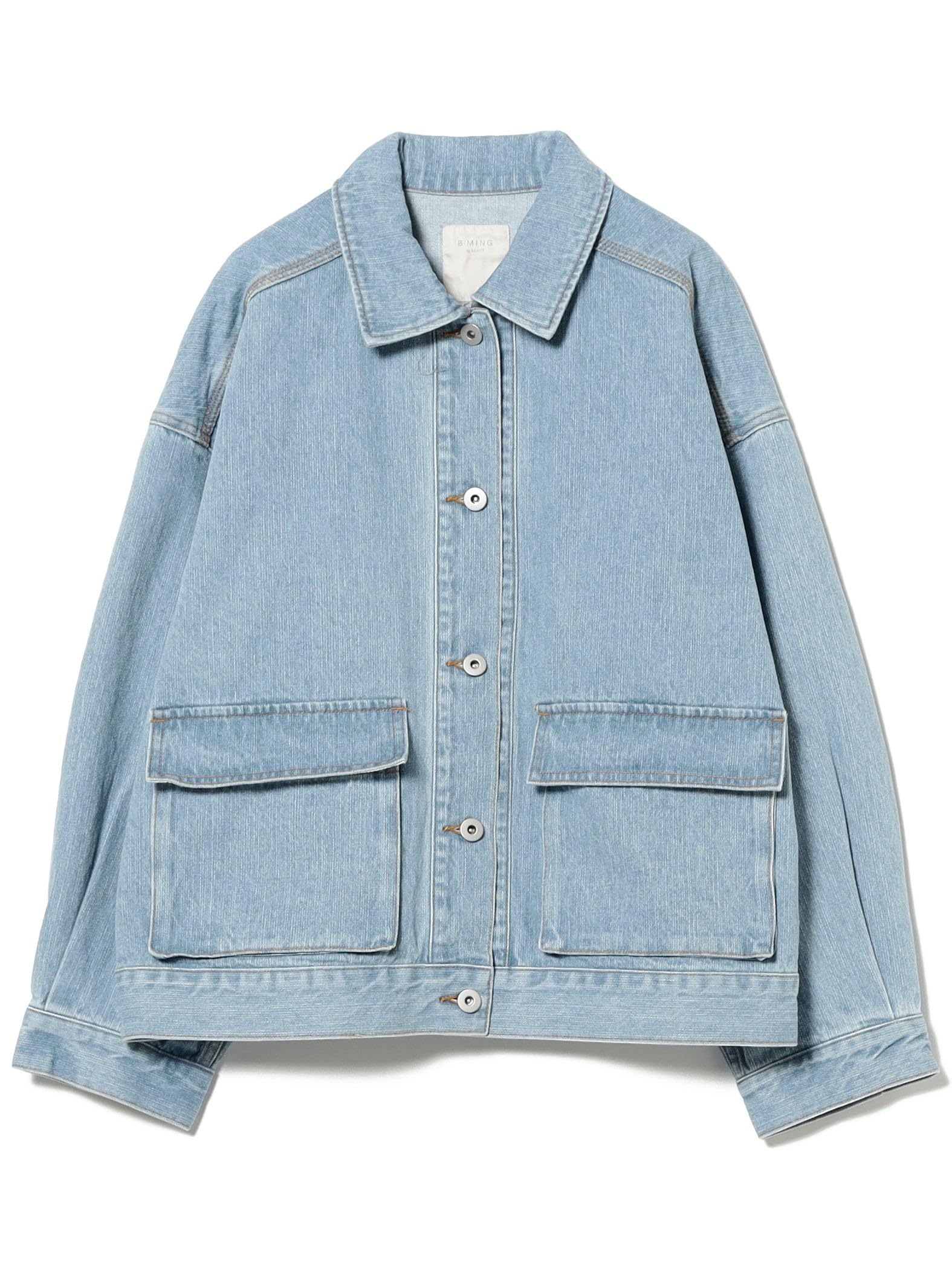 

В:Женская джинсовая куртка светло-индиго от MING LIFE STORE by BEAMS (Размер S-M)