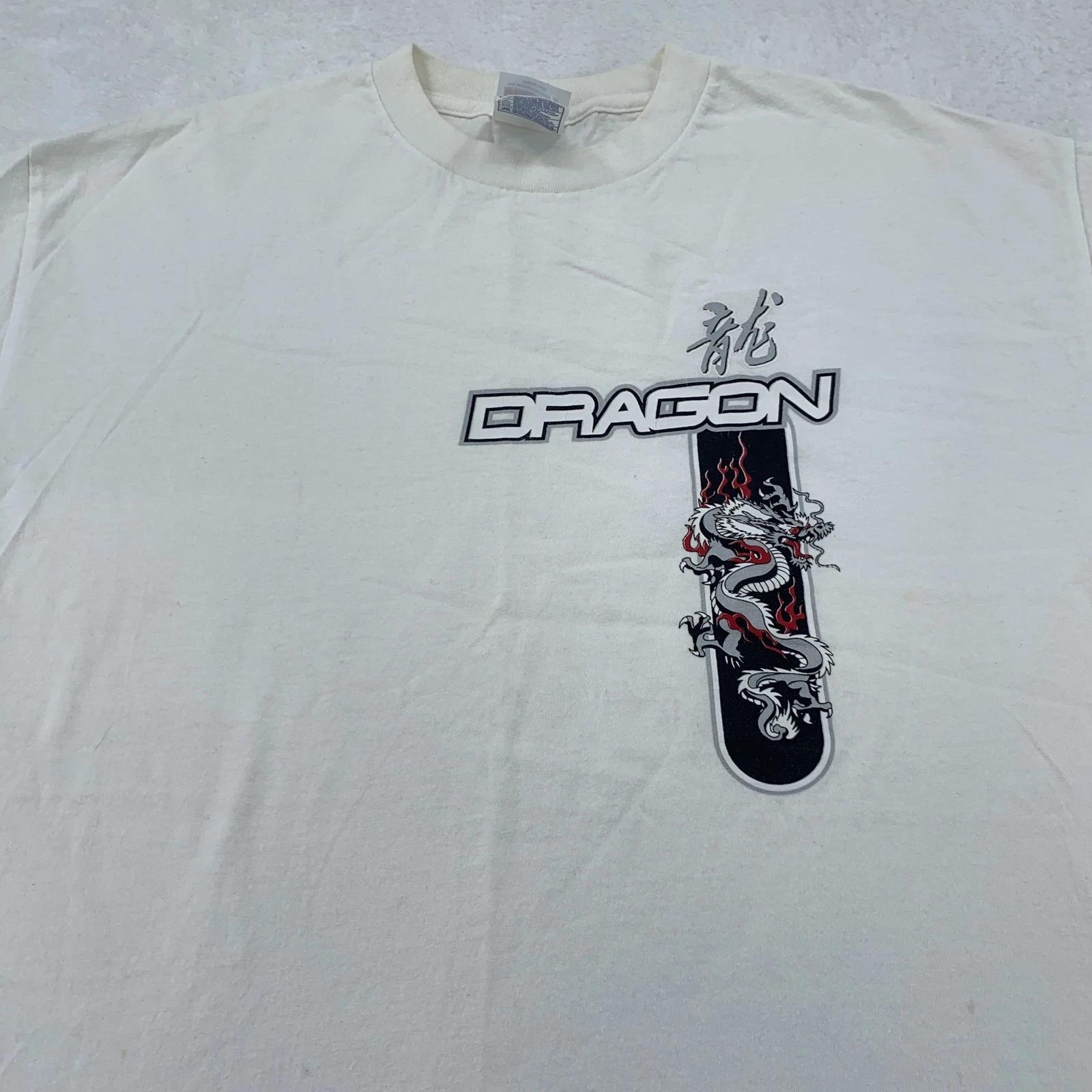 Vtg Dragon Shirt Mens L/XL Graphic Skateboard Chinese Symbol Streetwear 90s 2XL