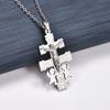 Retro Stainless Steel Little Angel Jesus Crucifix Cross Pendant Necklace Chain for Women Men Prayer Faith Charms Metal Jewelry