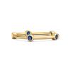 925er Sterlingsilber Gold Vermeil Stapelbarer Ehering Blauer Saphir Fünfsteinring