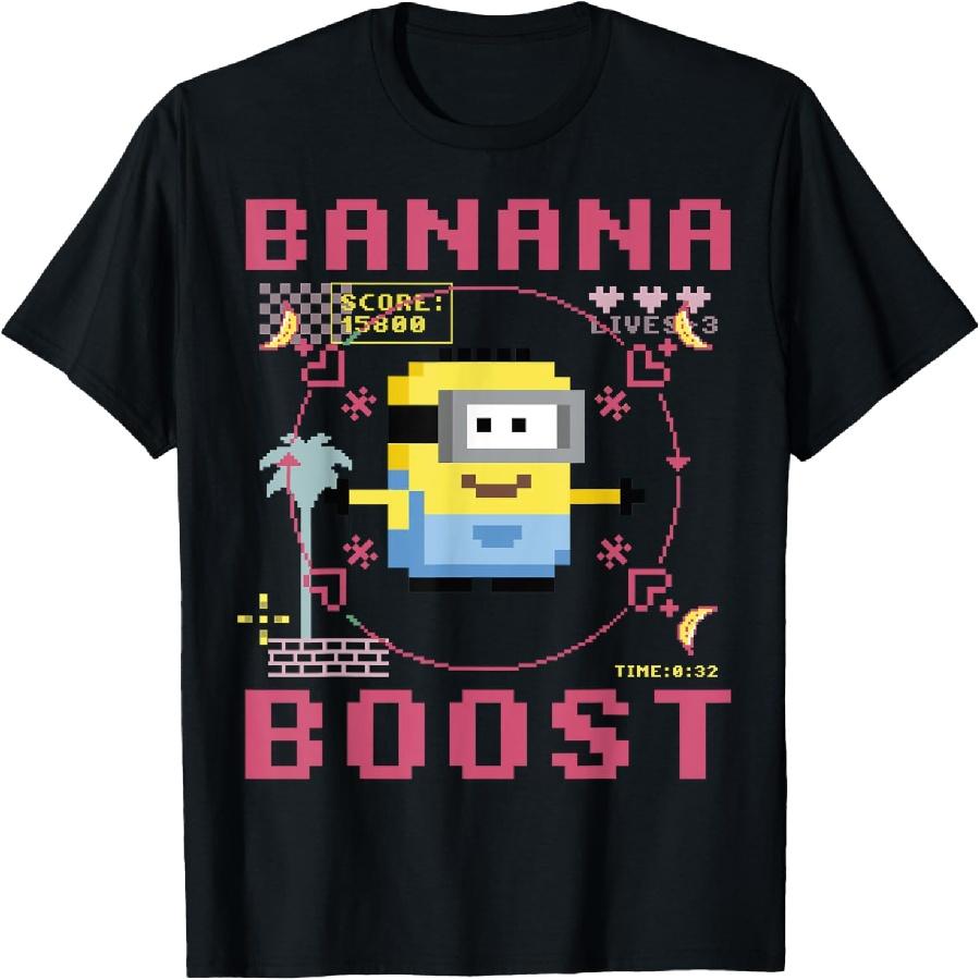 Гадкий Я Миньоны 8-битный Банановый Буст Графическая Футболка Футболка S
