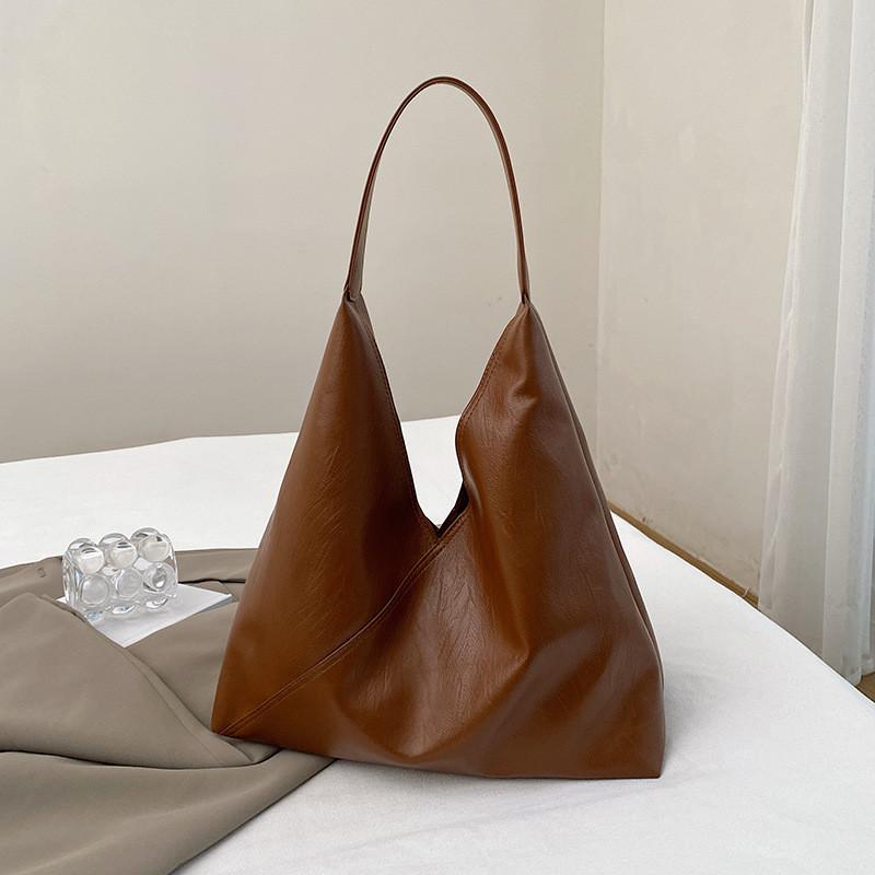 Stylish Black Brown Coffee Pu Large Tote Bag Unique Design For Women