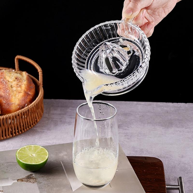 Glass Hand Press Juicer Multipurpose Manual Juicer with Handle For Freshing Lemon And Lime Juice Extraction Kitchen Tool