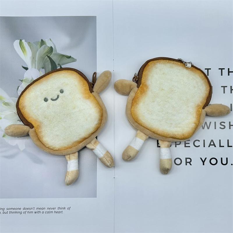 Creative Funny Toast And Bread Zero Wallet Cheese Bag Pendant Wallet Bags Cartoon Wallet Female Walle Bag Pendant Accessories
