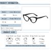 Fashion Ladies Cat Eye TR Frame Anti Blue Light Prescription Myopia Glasses Photochromic Custom Design