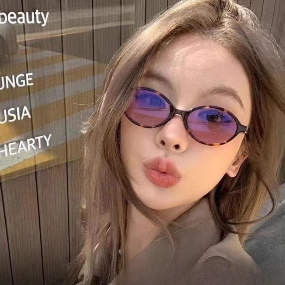

2PCS Fashion Korean Sweet Cool Spicy Girl Sunglasses for Women Men Retro Oval Fashion Eyewear