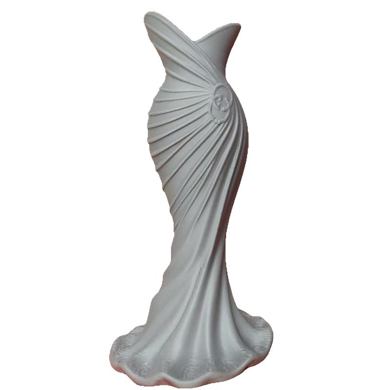 Elegant Dress Shape Plastic Vase Modern Flower Vase Floral Decor Mouth Simple Stylish Container Home Wedding Table Decorative
