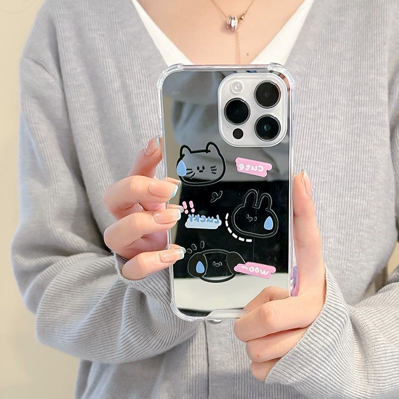 Zhitai Huawei P30/P40 & Nova 10 Mirror Phone Case | iPhone 11/12/13/14 Cartoon Design