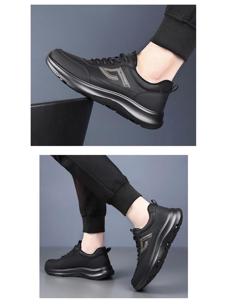 2025 Ademende Leren Heren Wandelschoenen & Hardloopschoenen – Trendy Koreaanse Stijl voor Herfst/Winter