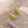 18K Gold-Plated Titanium Steel Irregular Geometric Earrings for Women