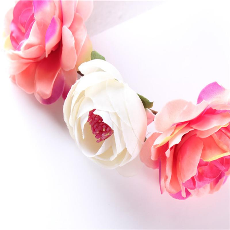Simulate Flower Garland Headband Floral Head Wreath Wedding Party Headwear Photo Prop