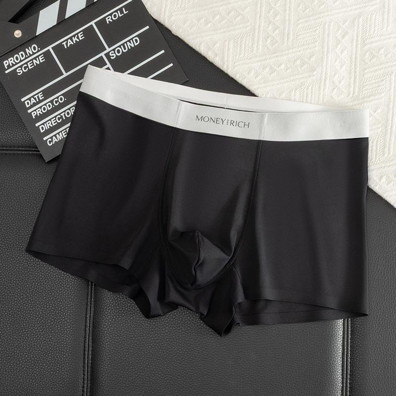 

New Seamless Men s Ice Silk Boxer Briefs - Lightweight, Comfortable, Plus Size Available 2XL [120-140 jin]
