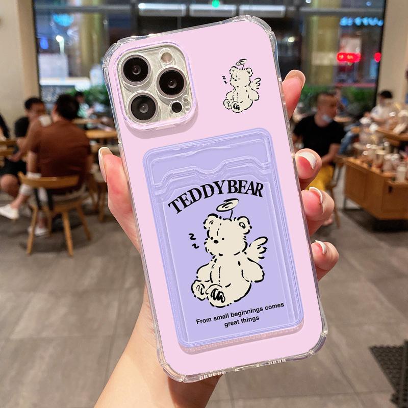 

For iPhone 13 Pro Max Case Cute Clear Phone Case For iPhone 16 11 12 13 15 Pro Max XS XR X 7 8 Plus Wallet Card Bag Holder Cover For iPhone 11