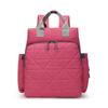 Dual Shoulder Large-Capacity Solid Color Multifunctional Mom Bag with Insulated Milk Bottle Storage.