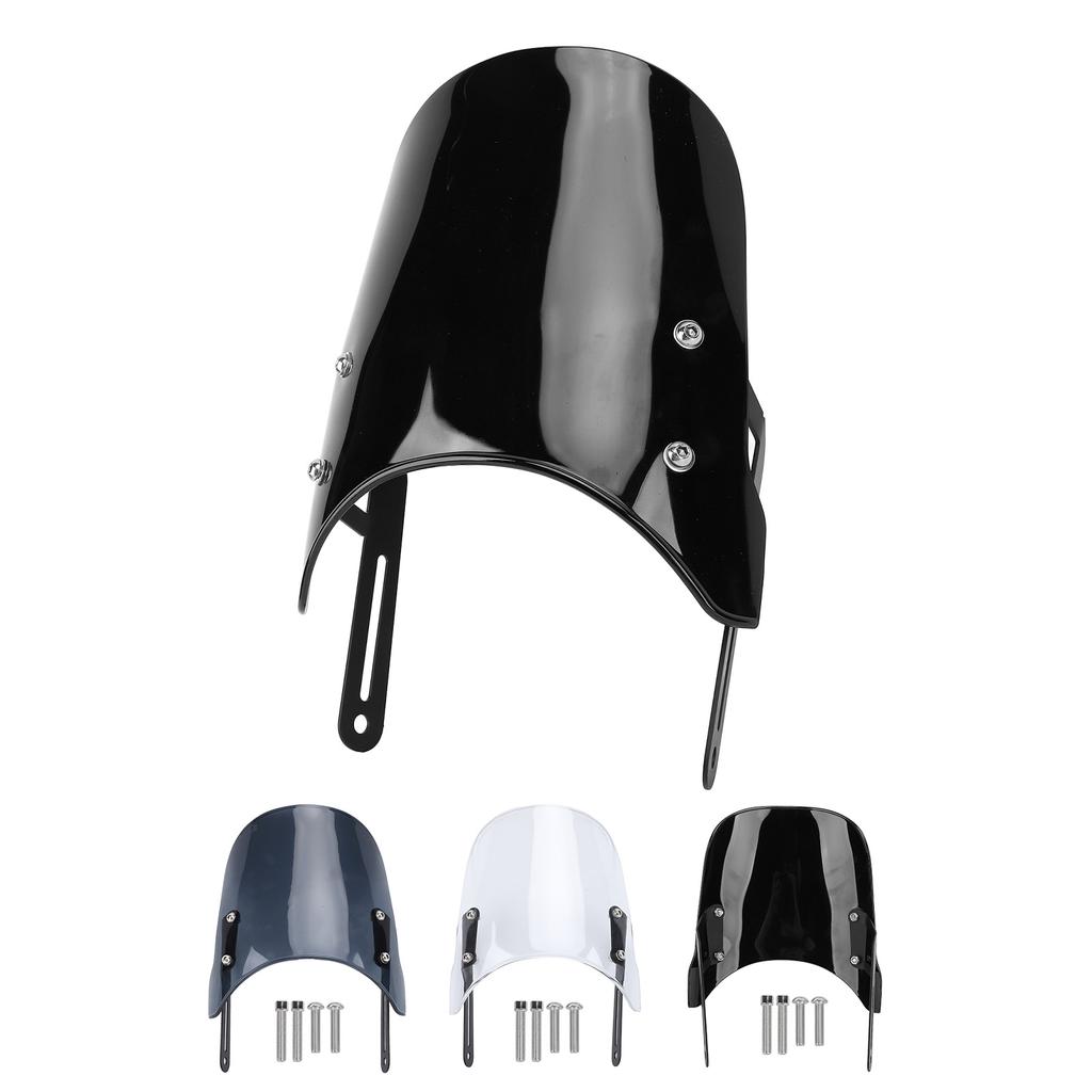 Motorcycle Front Windshield Unbreakable PMMA Panel Front Wind Deflector with Mount Bracket for Scram