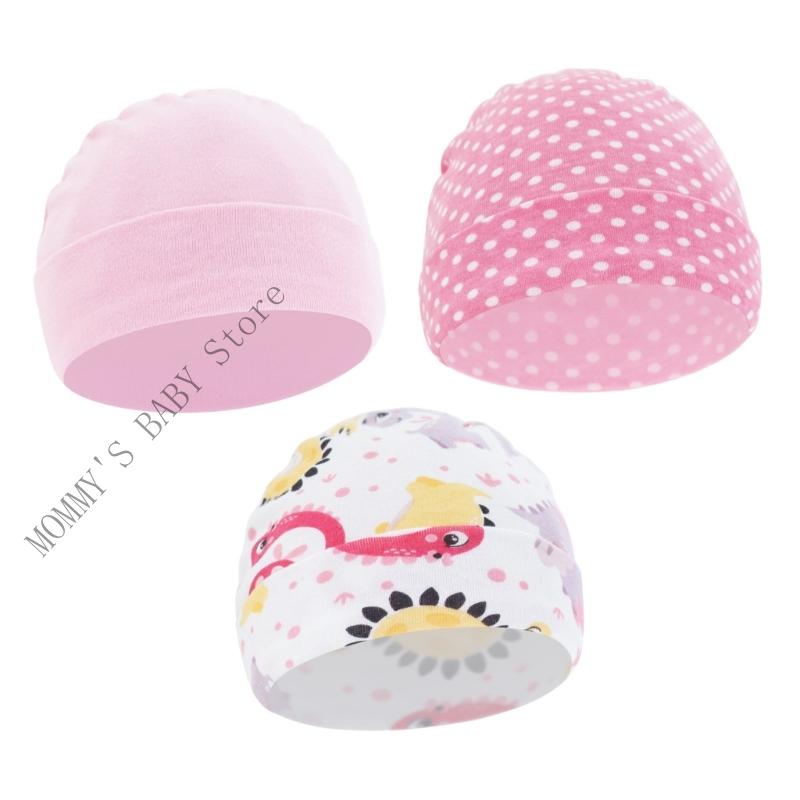 H3CD 3pcs Hat Breathable Hat Newborns Nursery Hospital Hat Skin Friendly Caps