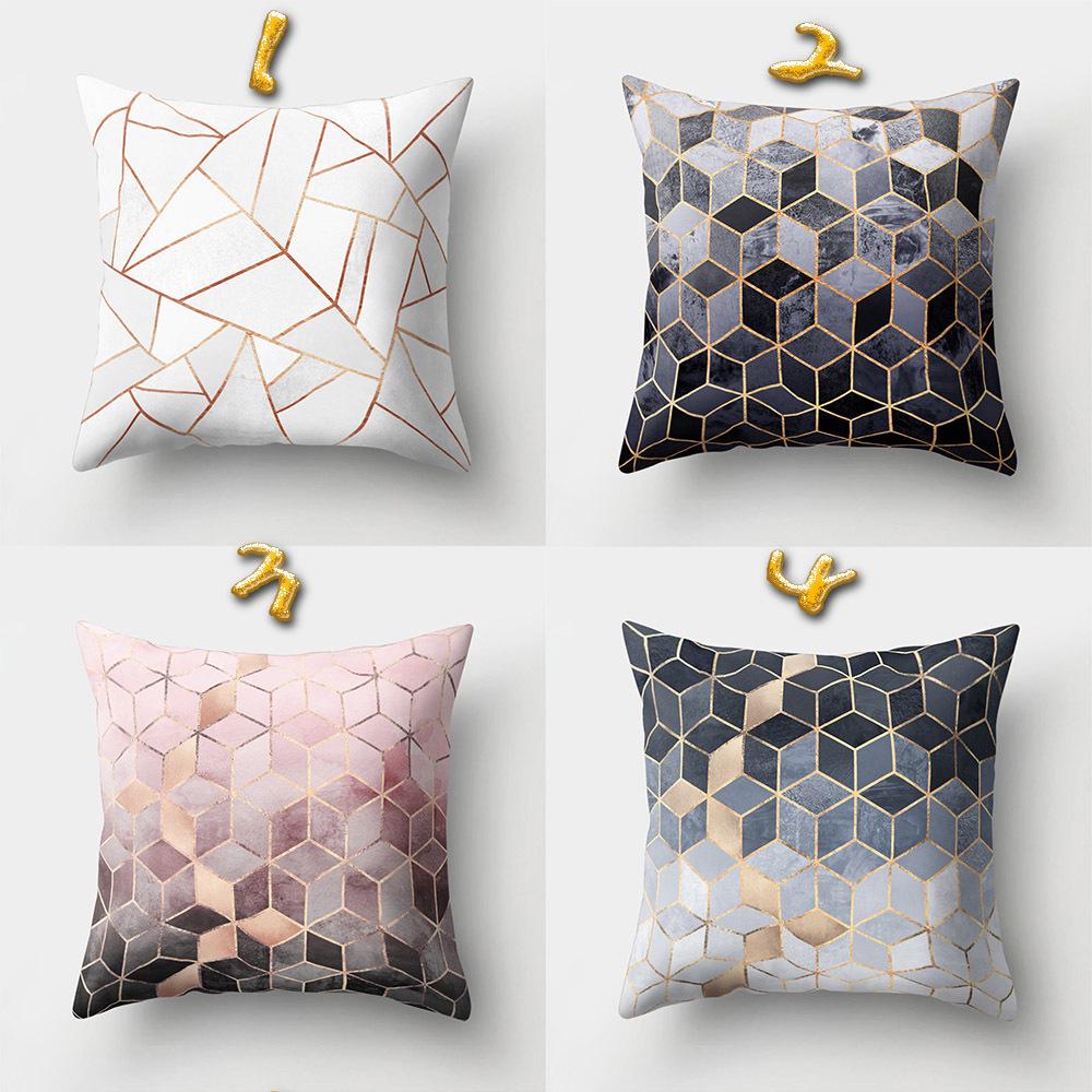 Car Waist Pillow Geometric Sofa Pillow Case Polyester Creative Home Office Pillow Case
