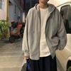 Men's Plus Size Zip-up Hooded Sweatshirt Jacket with Fleece Lining for Autumn/Winter 2024