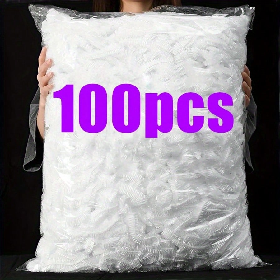 

100pcs Disposable Plastic Wrap Bags, Household Plastic Wrap Bags, Elastic Plastic Food Cover Bags, Kitchen Supplies Gadgets 100Pcs слоновая кость