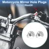 A ABSOPRO Motorcycle Mirror Hole Plug Right Hand M8x1.25 Motorcycle Rear View Mirror Screw Silver Tone 2pcs